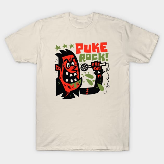 Puke Rock T-Shirt by Jon Kelly Green Shop